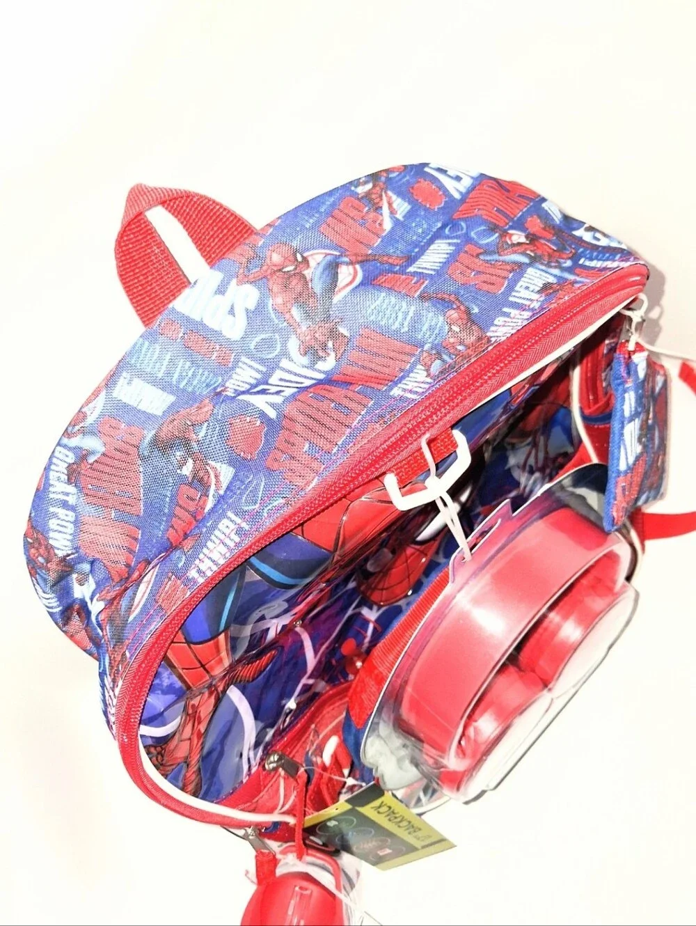 NWT Marvel Spider-Man Light Up Backpack 6 Piece Set Boy's Headphones Lunch Bag